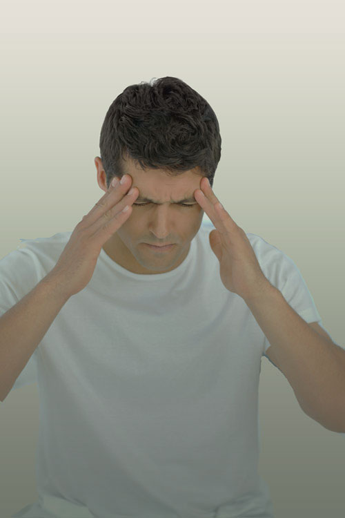 person with headache